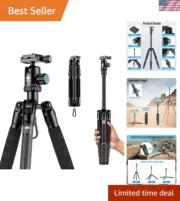 Compact Traveler 5C Tripod 54.3 inches Lightweight Carbon Fiber Travel Tripod...
