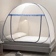 Mengersi Mosquito Net Tent for Bed,Pop-Up Bed Canopy with Net Bottom,Mosquito Netting Bed Tent for Kids Girls Boys,Bed,Suit for Indoor Outdoor (Twin,Blue)