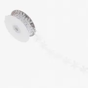SnowyWhirl 16.4ft Die Cut Snowflake Ribbon - Perfect for DIY Scrapbooks, Sewing,