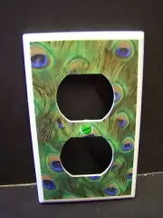 PEACOCK FEATHER #2 LIGHT SWITCH OR OUTLET COVER