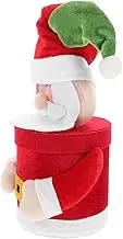 VILLFUL Santa Claus Candy Jar with Lid Velour Candy Dish for Christmas Decorative Storage Can for Office for Holiday Celebrations