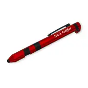 3pc No.1 Golfer Multi Tool Pen 7In1 Functions w/ Torch/Screwdriver Red Case