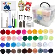 Needle Felting Kit, 40 Colors Wool Roving Set, Needle Felting Starter Kit, Wool