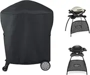 Extended Grill Cover for for Weber Q100 Q1000 Q1200 Q200 Q2000 Q2200 Series Grills with The Q Portable Cart,Longer Grill Cover Replacement for Weber 7113