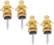 NULYLU 4pcs Guitar Strap Lock Strap Lock System for Guitar Bass Guitar Locks Secure Guitar Strap Buttons Strap Locks for Guitar Folk Strap Pin Round Head Lock for Guitar Strap