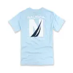 美國百分百【全新真品】NAUTICA T恤 上衣 帆船牌 T-SHIRT 短袖 素面 LOGO 水藍 XS S M號 F569