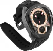 NEW INVICTA 35445 AKULA AUTOMATIC BLACK WATCH STEEL SILICONE SKELETON 48.7MM