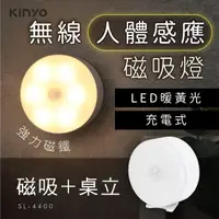 在飛比找momo購物網優惠-【KINYO】充電人體感應磁吸感應燈(小夜燈 走廊燈 SL-