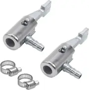 2PCS 1/4 inch Lock on All Metal Air Chuck Inflation Pump with Hose Clamp Mini