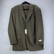 Fenzia Sport Coat Mens 44 Long Lambs Wool 3 Button Closure Blazer Checkered