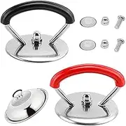 2 PCS Universal Crock Pot Lid Handle Replacement, Amaezorx Stainless Steel & Silicone Pot Lid Handle, Pot Lid Knob replacement for Cookers Skillets Kitchen Cookware Covers