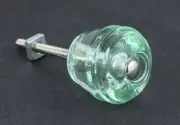 1-1/8" Glass Barrel Knob Coke Bottle Green