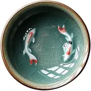 Celadon Chinese Kung Fu Teacups, Koi Fish Tea Cup, Porcelain Koi Fish Tea Cups Korean Ceramic Cups Tea Accessories Drinkware, Handcrafted Ceramic Cups with Koi