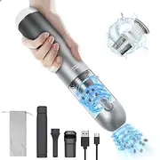 Minthouz 17000Pa Car Vacuum Cleaner, Powerful Cordless Handheld Vacuum Cleaner 120W, Ultra Lightweight Portable Mini Vacuum Rechargeable and LED/SOS Light for Car/Home/Pet Hair, Gradual Gray