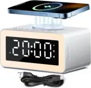 Dual Speaker White Noise Sound Machine, Wireless Charging Alarm Clock for Sle...