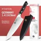 Full Tang Chef Knife Stainless Steel Wood Handle Santoku Gyuto Meat Beef Slicing