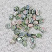 100pcs Natural Unakite Stone Oval CAB CABOCHON 6X8mm for DIY Jewelry No Holes