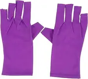 minkissy 2pcs Half Finger Manicure Gloves Fingerless Manicures Protection Gloves Protector Gloves for Nails Cotton Gloves for Nails Gel UV Glove Gel Manicures Glove Polyester Fabric Purple