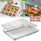 Baking Tray w/ Removable Cooling Rack Stainless Steel BBQ Roaster Oven Sheet Pan