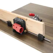 ENJOYWOOD XK4S PRO Pocket Hole Jig with Stabilizing Bar Stop Block Aluminum Alloy Woodworking Drill Guide for DIY Carpen