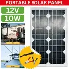 Portable 10W Solar Panel 12V Power Battery Charger RV Caravan Camping Boat Home