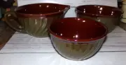 PAULA DEEN 4 Qt Batter Bowl & Serving Nesting Bowl Set Green Speckled Oven Safe
