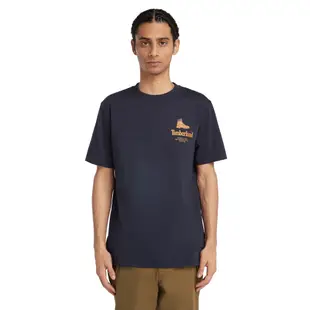 Timberland 男款深寶石藍黃靴Logo短袖T恤|A2F4Q433