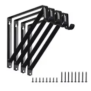 Heavy Duty Closet Shelf Rod Brackets, Wall Mounted Closet Shelves Bracket wit...