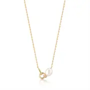 Ania Haie Gold Pearl Link Chain Necklace