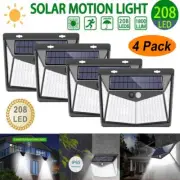 208 LED Solar Power Waterproof PIR Motion Sensor Wall Light Garden Path Lamp