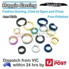 2PCS Earrings Titanium Plated Surgical Steel Huggie Clip Sleeper 4mm Wide Rings