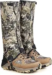 [QOGIR] Hunting Gaiters Boot Gaiters, Durable Leg Gaiters for Hunting, Waterproof Hiking Gaiters with Upgraded Rubber Foot Strap, Adjustable Snow Boot Gaiters for Hiking, Hunting, and More