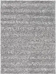 Halo Charcoal Rings and Bubble Pattern Wool Blend Rug
