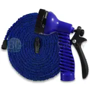 NEW HOT! 75 Feet 75FT Expandable Flexible Garden Water Hose+Spray Nozzle Blue