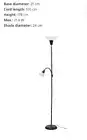 Modern Sprout Floor Uplighter Reading Twin Lamp 178cm Diffused Light IKEA TÅGARP