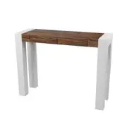 Odyssey Wooden Hall Console Table 1.2m - Antique Oak / High Gloss White