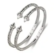 Pointy Ends .925 Sterling Silver West Indian Bangles, 1 pair