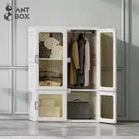 在飛比找hoi!好好生活優惠-【ANTBOX 螞蟻盒子】免安裝折疊式衣櫃6格1桿(茶色款)