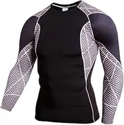[Abigprofit] Male Underwear Thermal Tight Sportwear Thermo Shirt Quick Dry Compression Shirt Black L