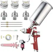 [ENDOZER] Professional HVLP Gravity Feed Air Spray Gun Set with 1.4 1.7 2.0mm Nozzles, Paint Gun with 1000cc Aluminum Cup for Auto Paint, Wall Painting, Base Coatings