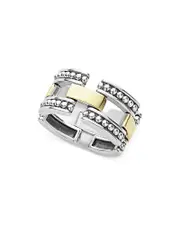 Lagos 18K Yellow Gold & Sterling Silver High Bar Statement Ring