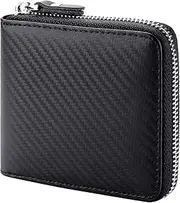 [Huztencor] Zipper Wallet Men RFID Blocking Leather Bifold Credit Card Wallets (FBA)