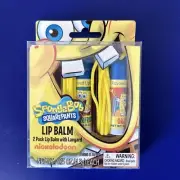New SpongeBob SquarePants Lip Balms With Lanyard -Grapefruit & Orange-2 Pack