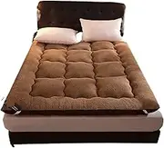 Thickened futon Mattress, Portable Dormitory Single Double Bed Sleeping pad, Comfortable, Soft and Breathable, Foldable.(Brown,120x200cm)