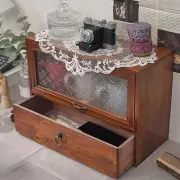 Desktop Storage Rack Wood Double Layer for Perfume Tea Cup Action Figures