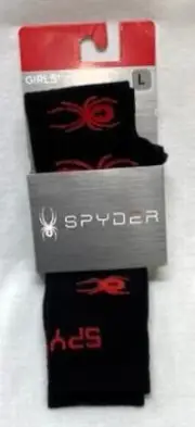 Spyder Girl's Bug Out Snow Ski Winter Sock Black HIB Sz Large 3-6 NEW