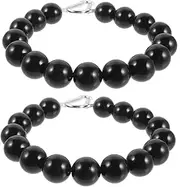 Milisten 2pcs Flagpole Beaded Retainer Ring Durable Stainless Steel Fixing Ring with Beads for Use for Porch Balcony Garden and Backyard Setup