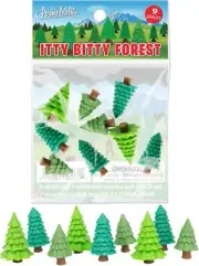 Itty Bitty Forest (Bag of 9) Dollhouse Toy Tree Figurines - Archie McPhee