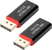 EZONEDEAL 4K DisplayPort to HDMI Adapter, HD Multimedia Interface Adapter, DP to HD Screen Converter, High Resolution Black 4K X 2K for Projector for Monitor, HD TV-Black + Red (2)