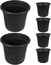 MOTHNUR 6PCS Flower Pots Heavy Duty Plastic for Indoor and Outdoor Use for Plants Succulents and Nursery Growth Versatile Gardening Pots